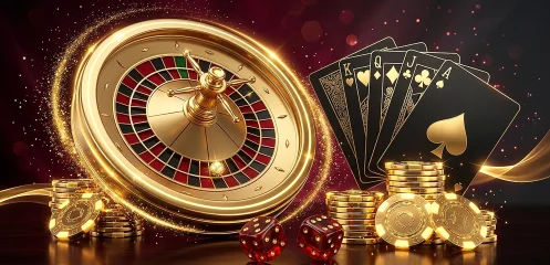 Lucky Wheel Golden Roulette Text-Free HD Background